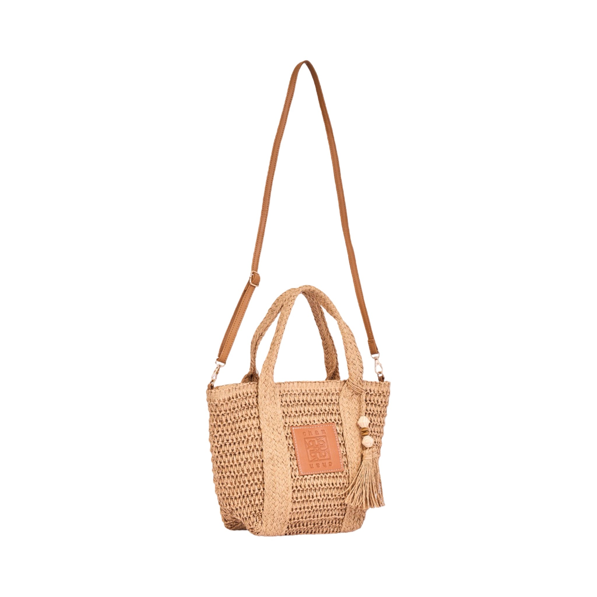 Everyday Earth – Straw Tote Bag With Tassel – Brown