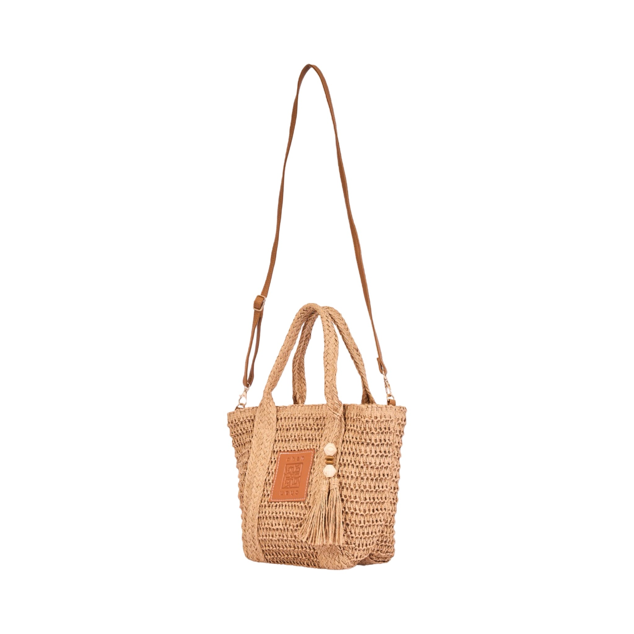 Everyday Earth – Straw Tote Bag With Tassel – Brown