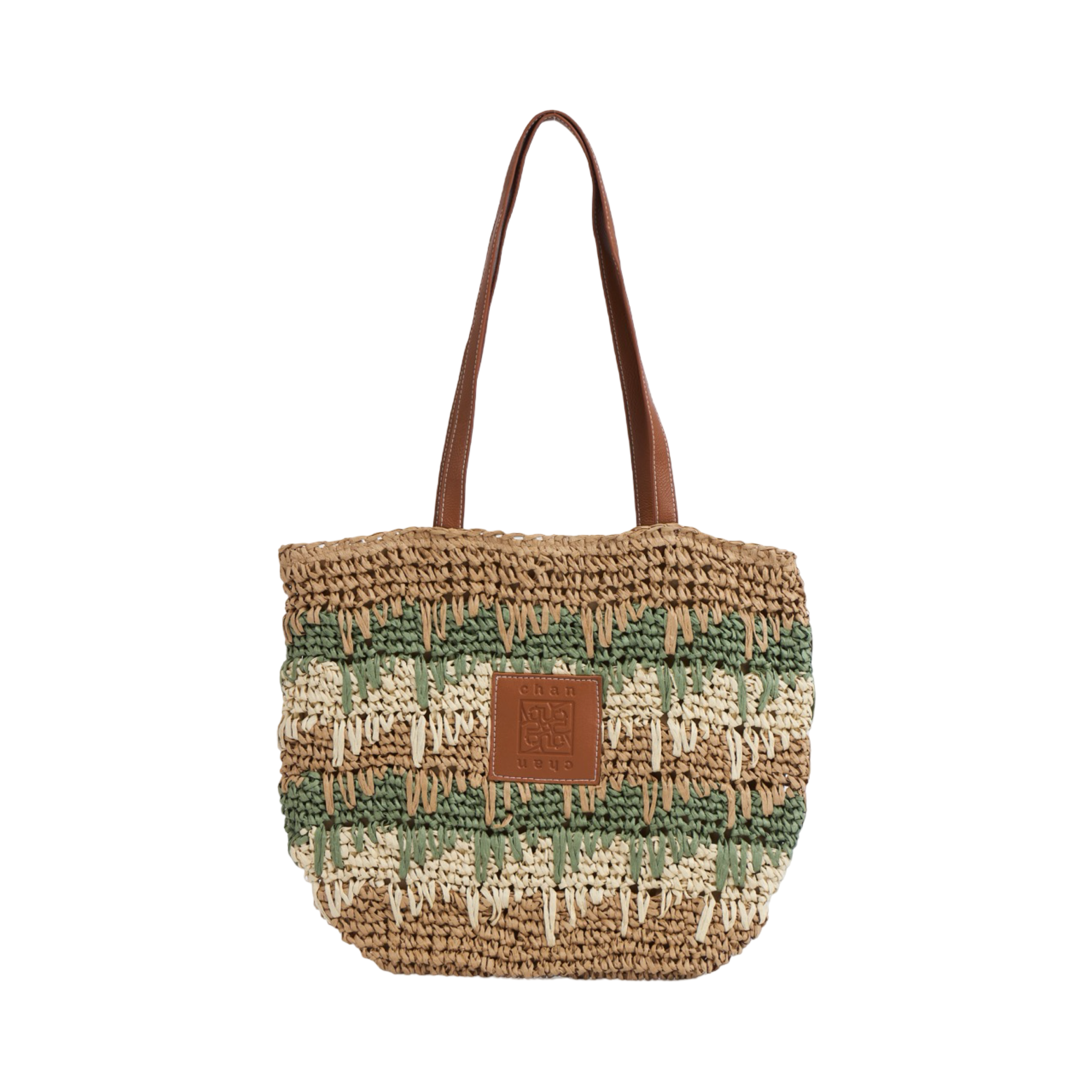 Straw Tote Bag - Green