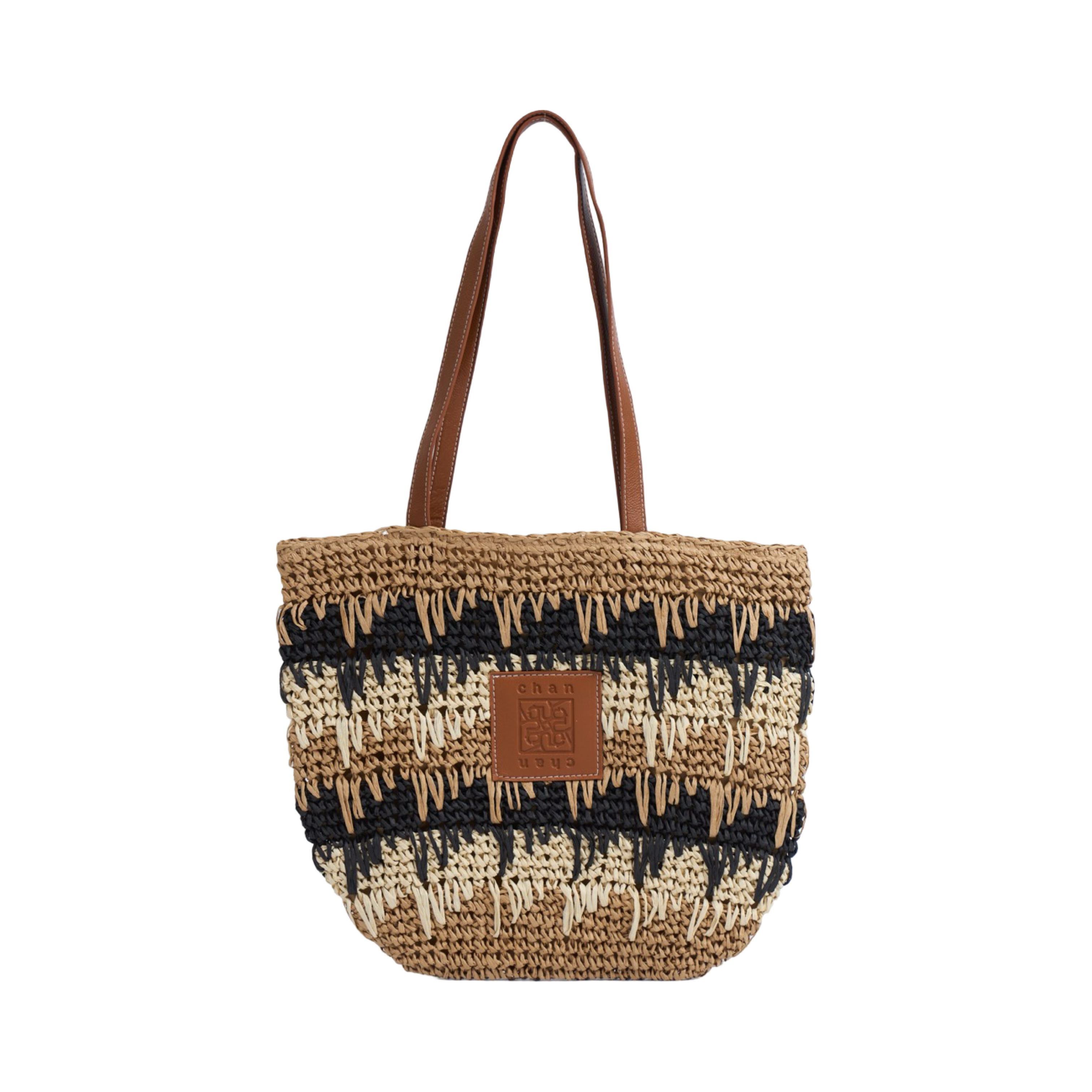 Straw Tote Bag - Black