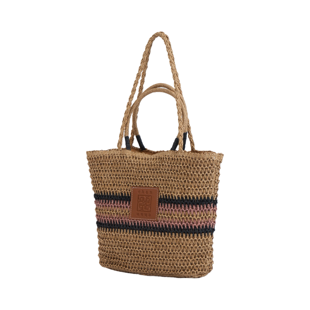 Straw Tote Bag - Brown