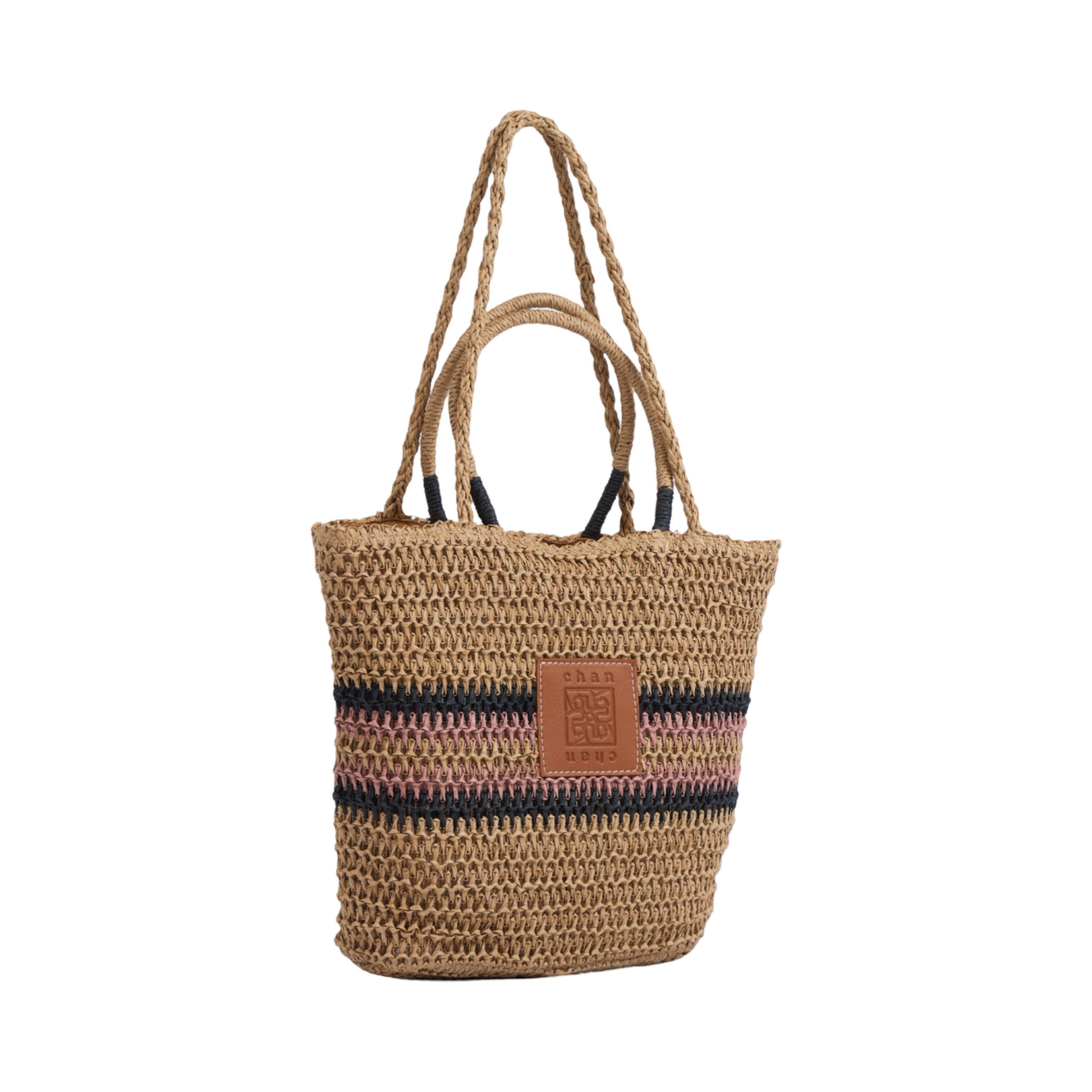 Straw Tote Bag - Brown