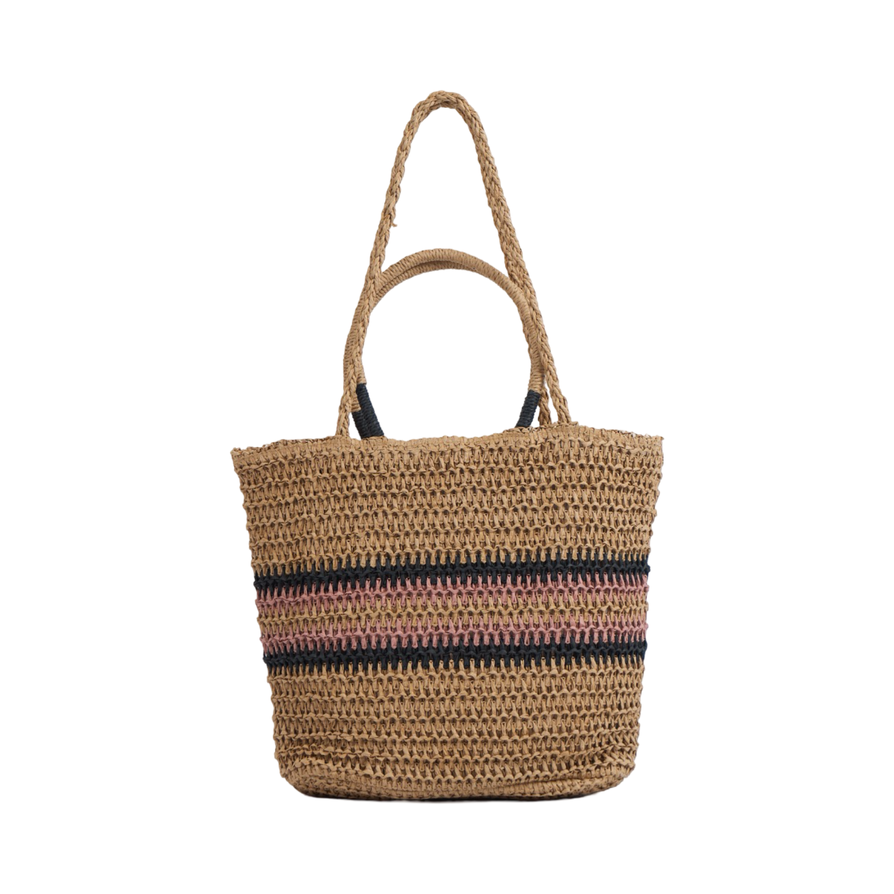 Straw Tote Bag - Brown