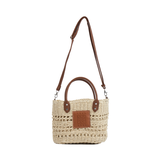 Straw Shoulder Bag - Beige
