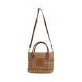 Straw Shoulder Bag - Brown