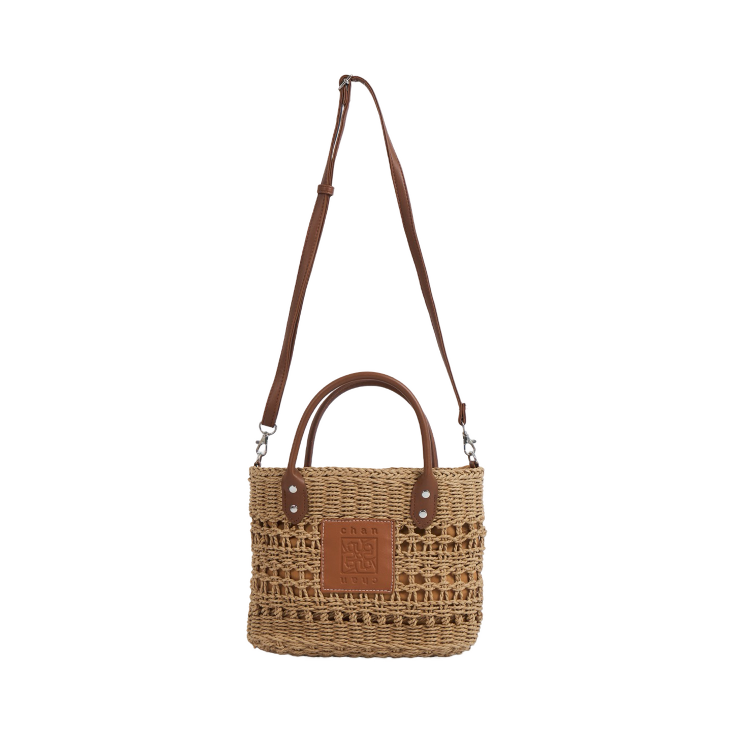 Straw Shoulder Bag - Brown