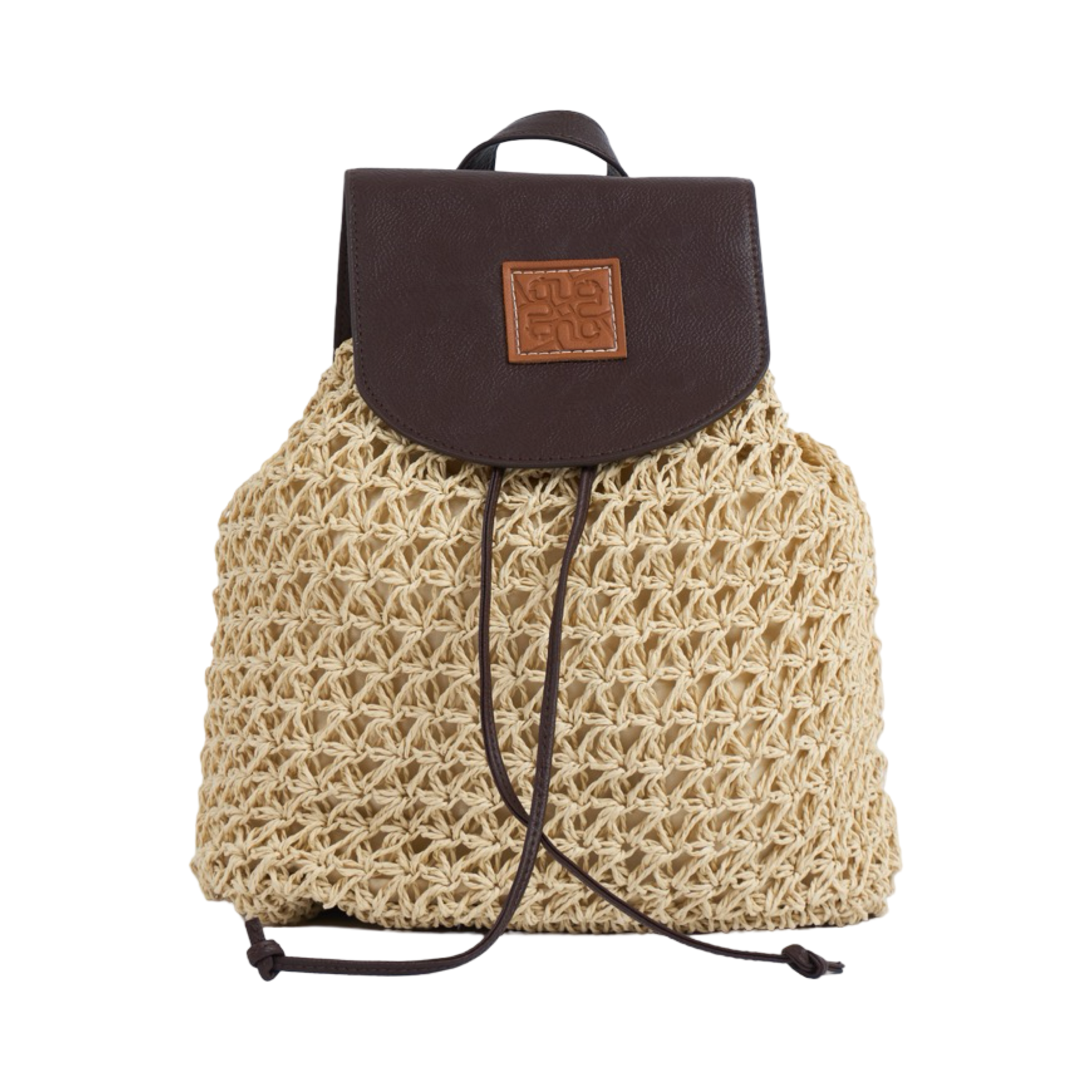 Straw Backpack - Beige