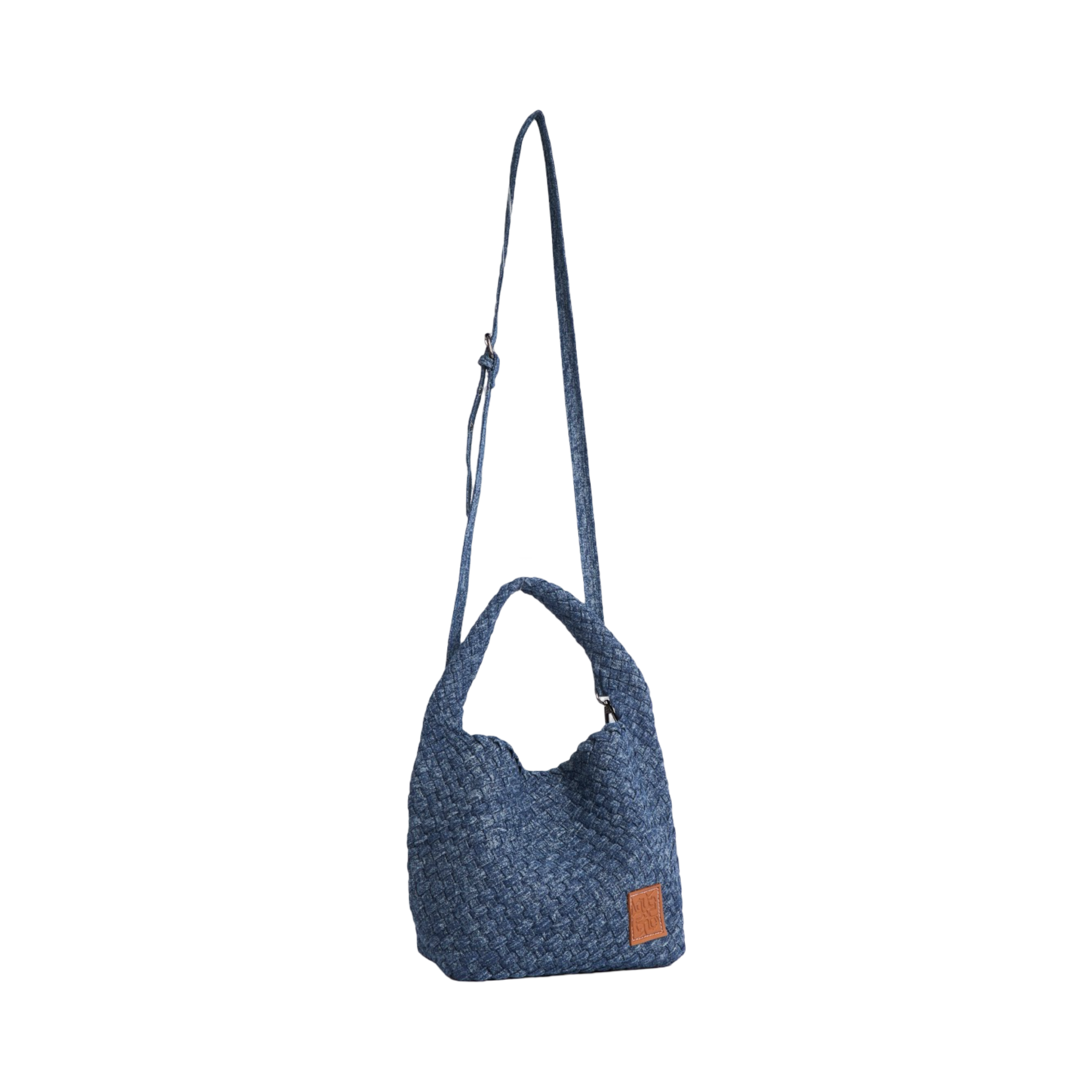 Midnight Weave – Denim Tote Bag M – Deep Fade