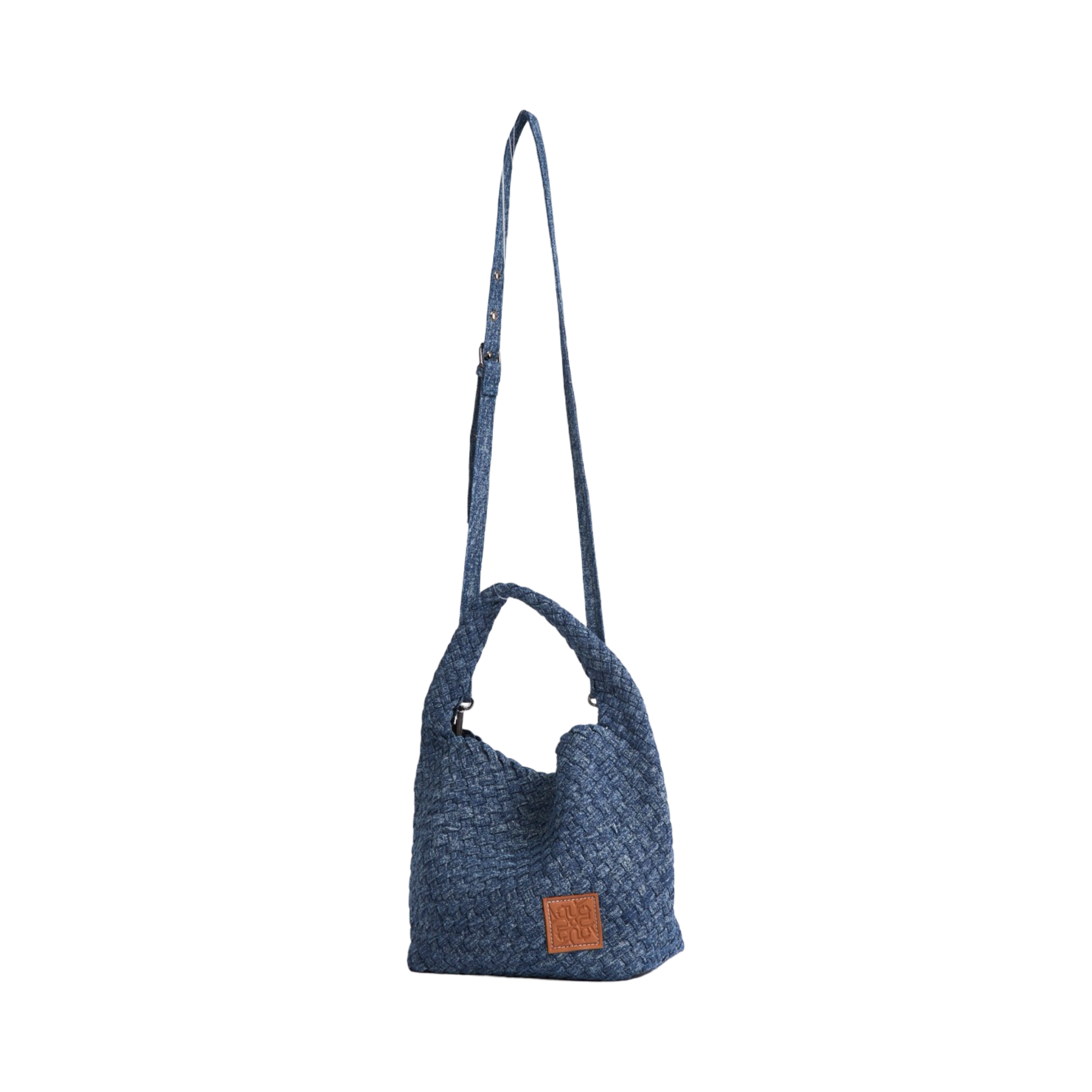 Midnight Weave – Denim Tote Bag M – Deep Fade