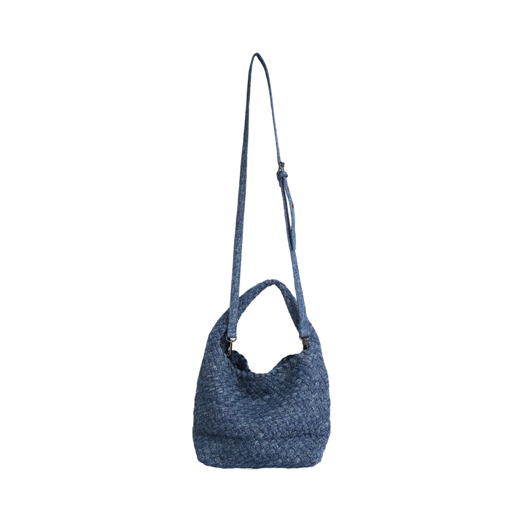 Midnight Weave – Denim Tote Bag M – Deep Fade