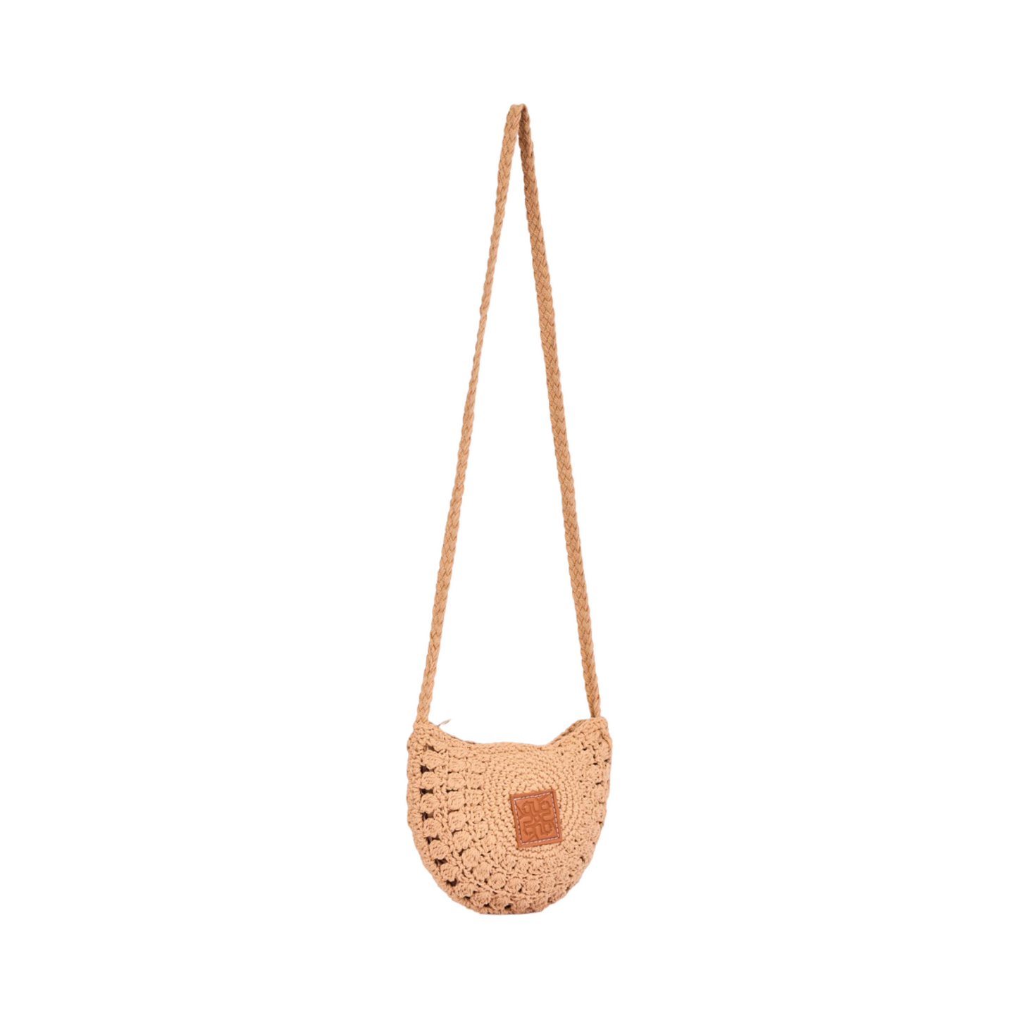 Hobo Knitted Crossbody Bag - Brown
