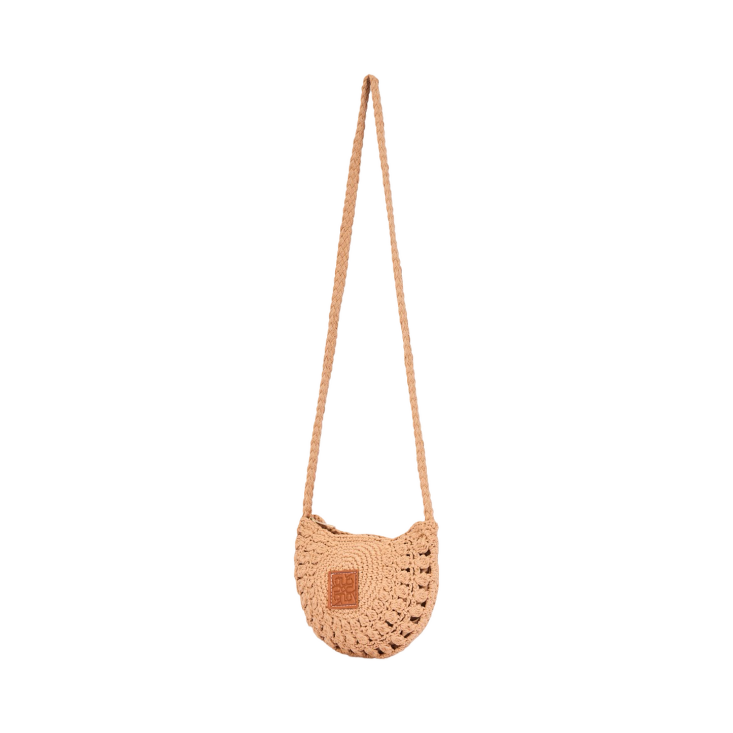 Hobo Knitted Crossbody Bag - Brown