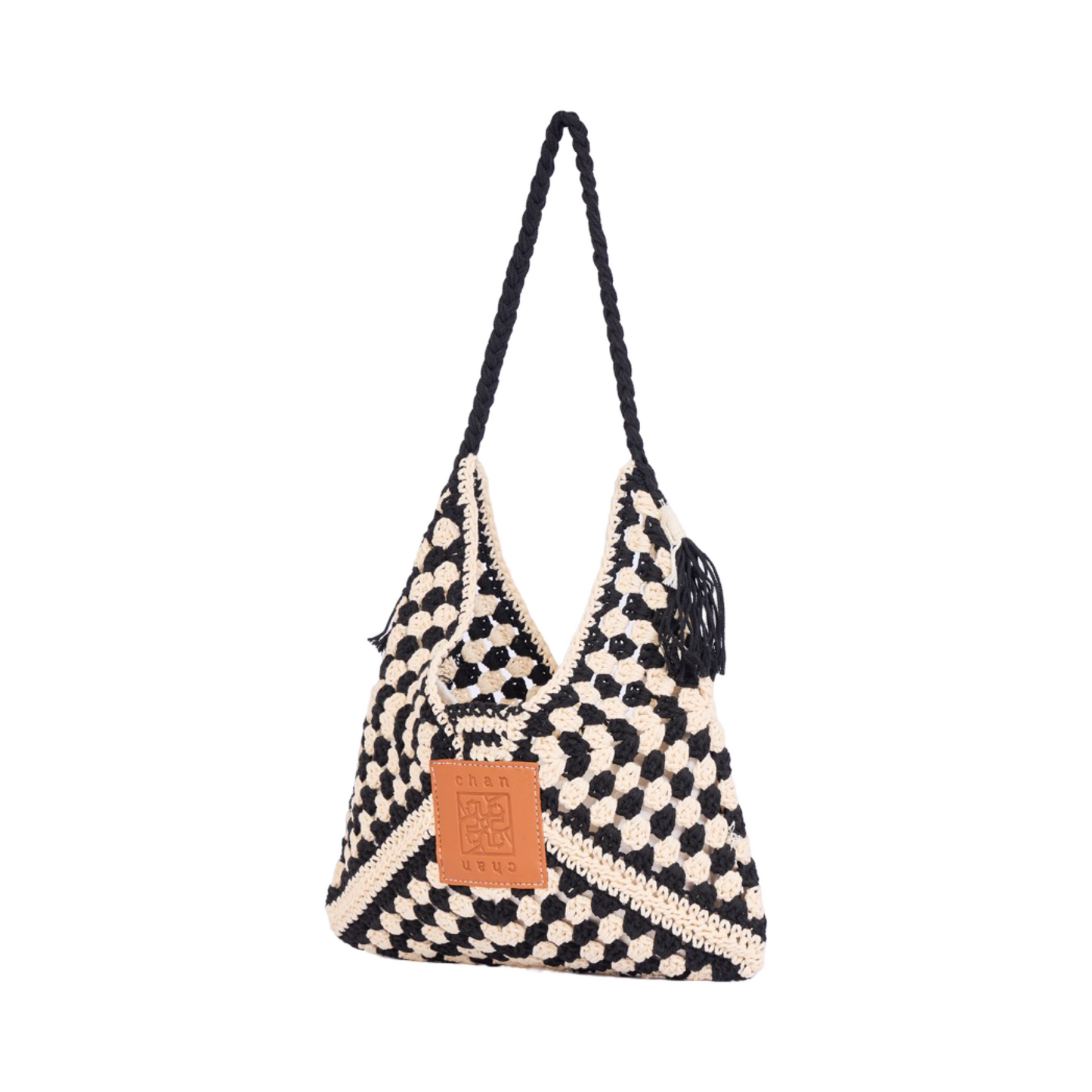 Everyday Earth – Straw Tote Bag With Tassel – Black