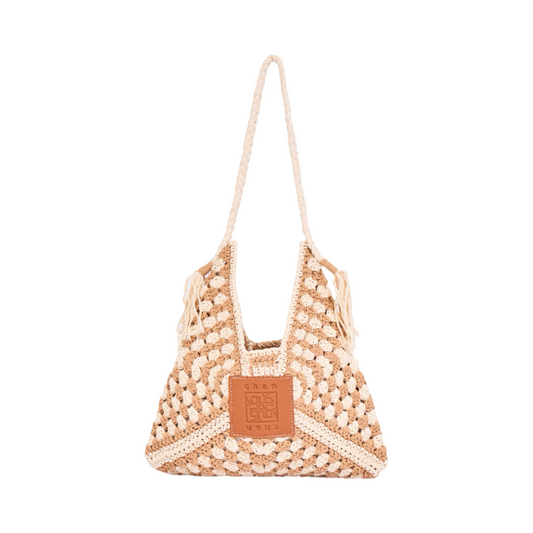 Everyday Earth – Straw Tote Bag With Tassel – Brown