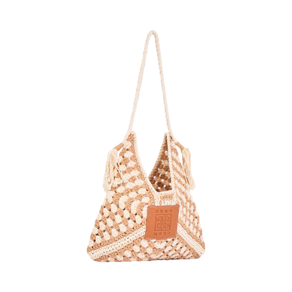 Everyday Earth – Straw Tote Bag With Tassel – Brown