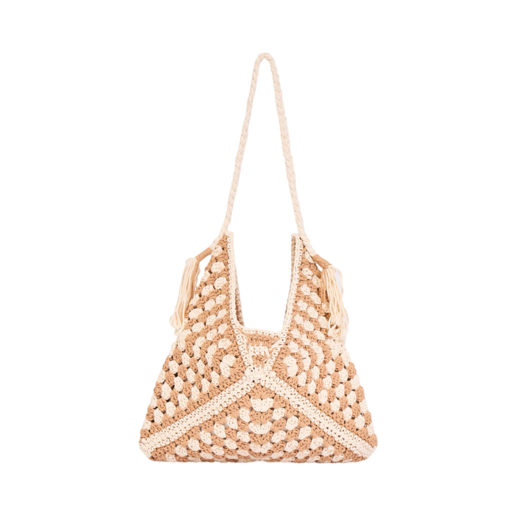 Everyday Earth – Straw Tote Bag With Tassel – Brown