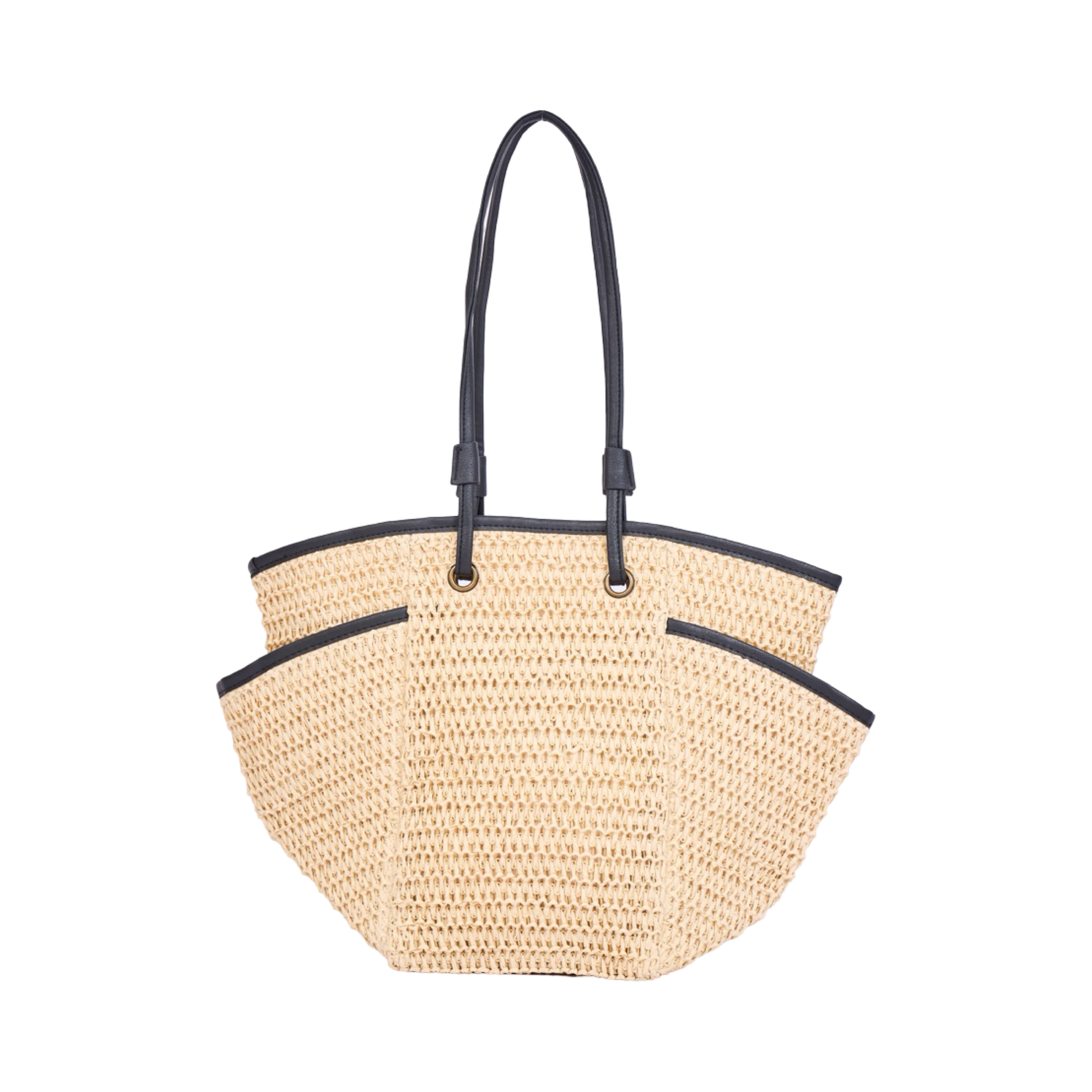 Everyday Earth – Hexagon Straw Tote Bag – Beige