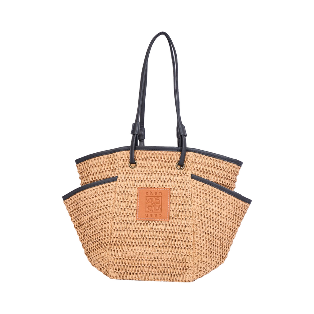 Everyday Earth – Hexagon Straw Tote Bag – Brown
