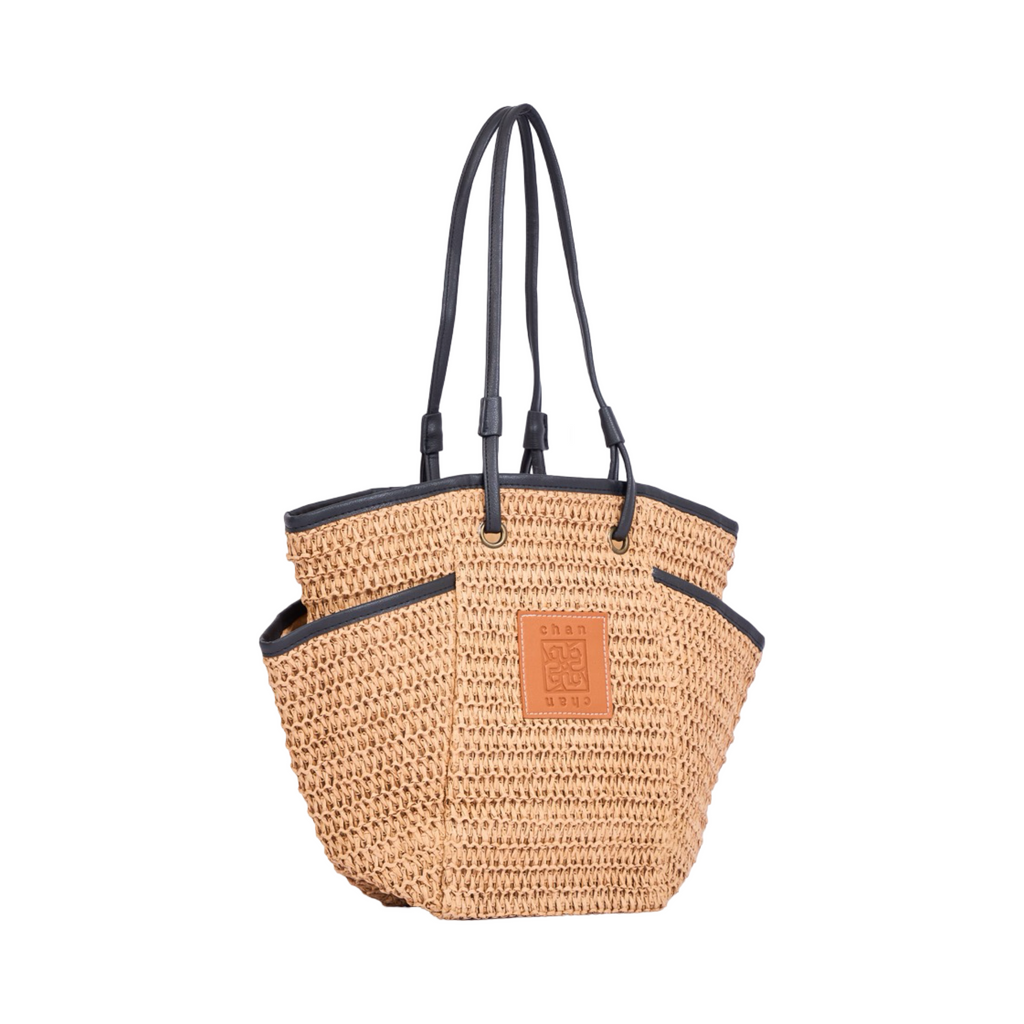 Everyday Earth – Hexagon Straw Tote Bag – Brown