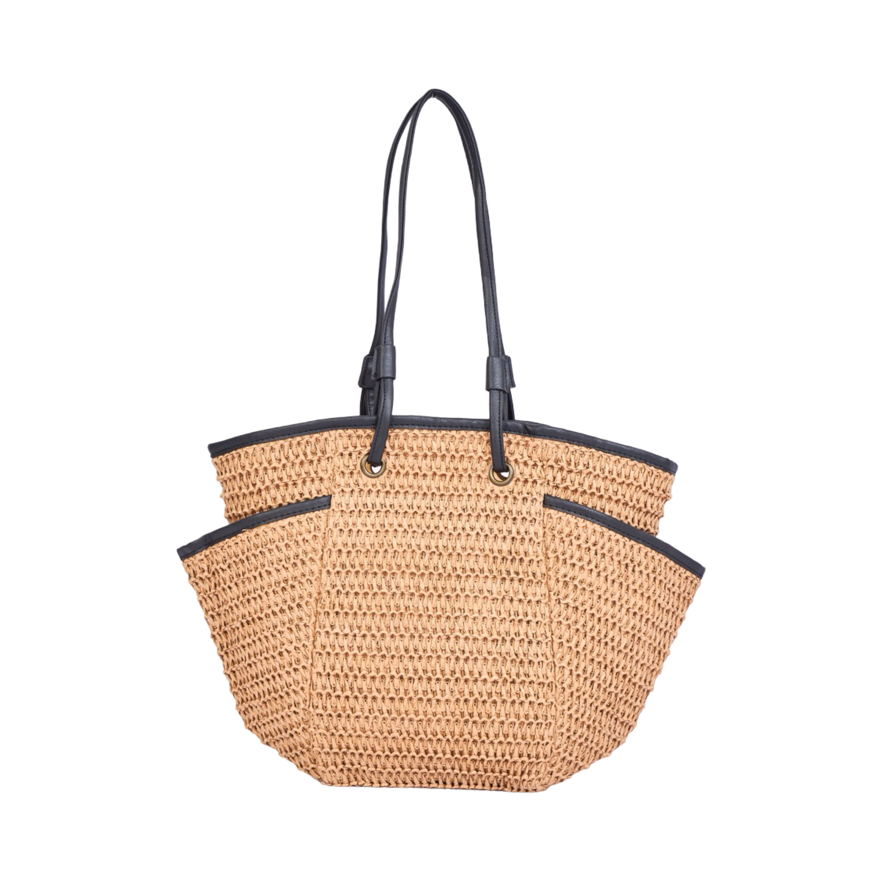 Everyday Earth – Hexagon Straw Tote Bag – Brown