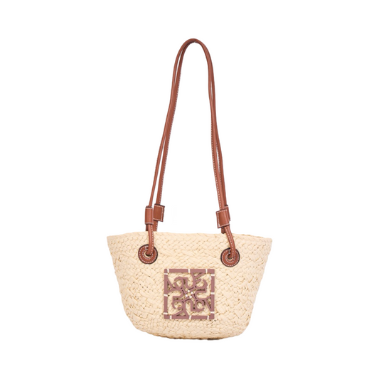 Mini Straw Bag - Beige Brown