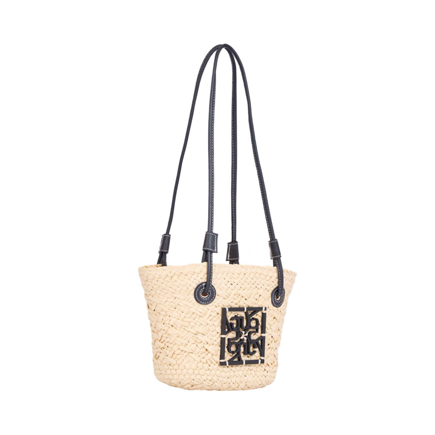 Everyday Earth – Mini Straw Bag – Beige Black