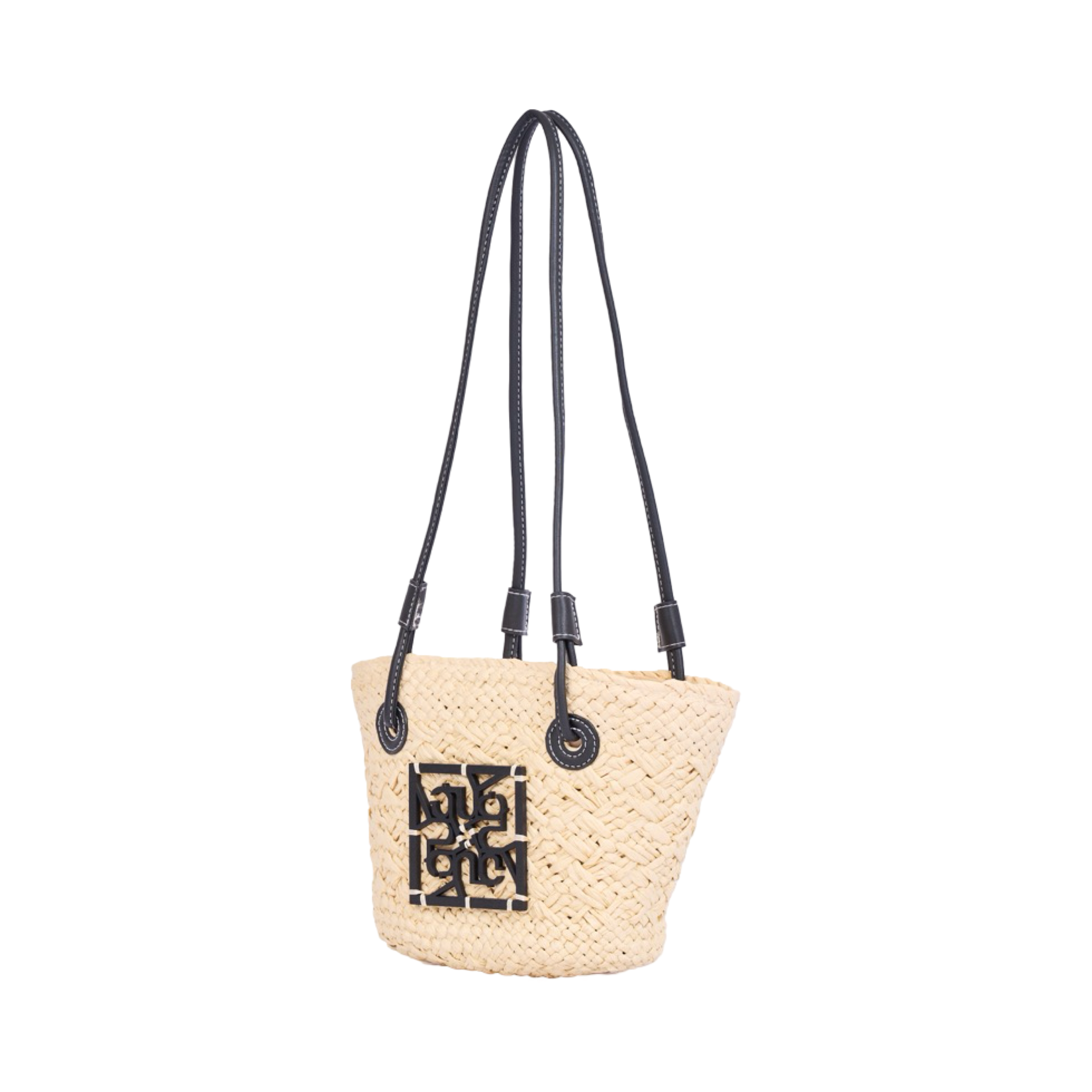 Everyday Earth – Mini Straw Bag – Beige Black
