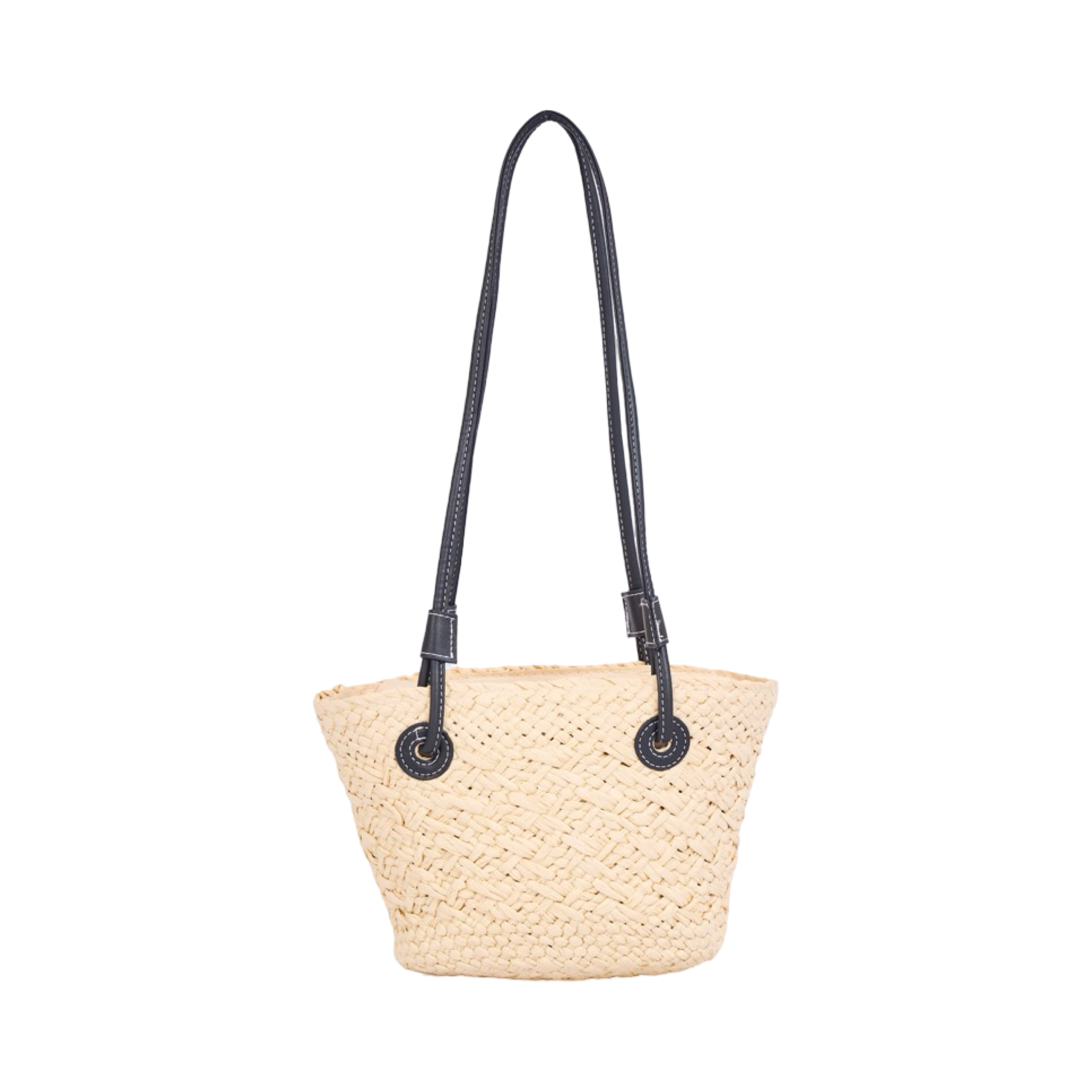 Everyday Earth – Mini Straw Bag – Beige Black