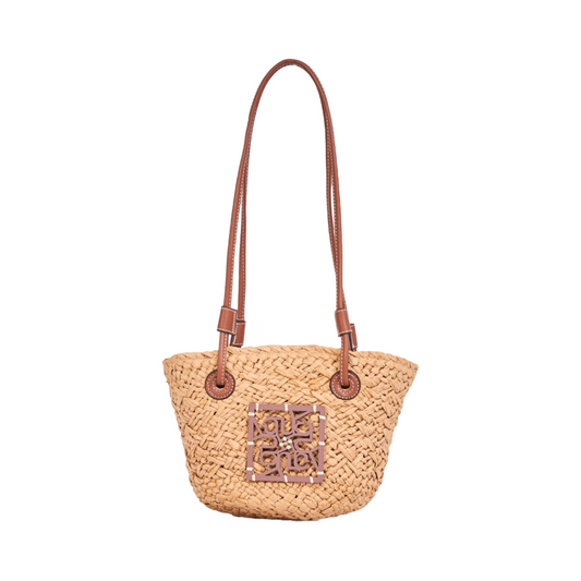 Mini Straw Bag - All Brown