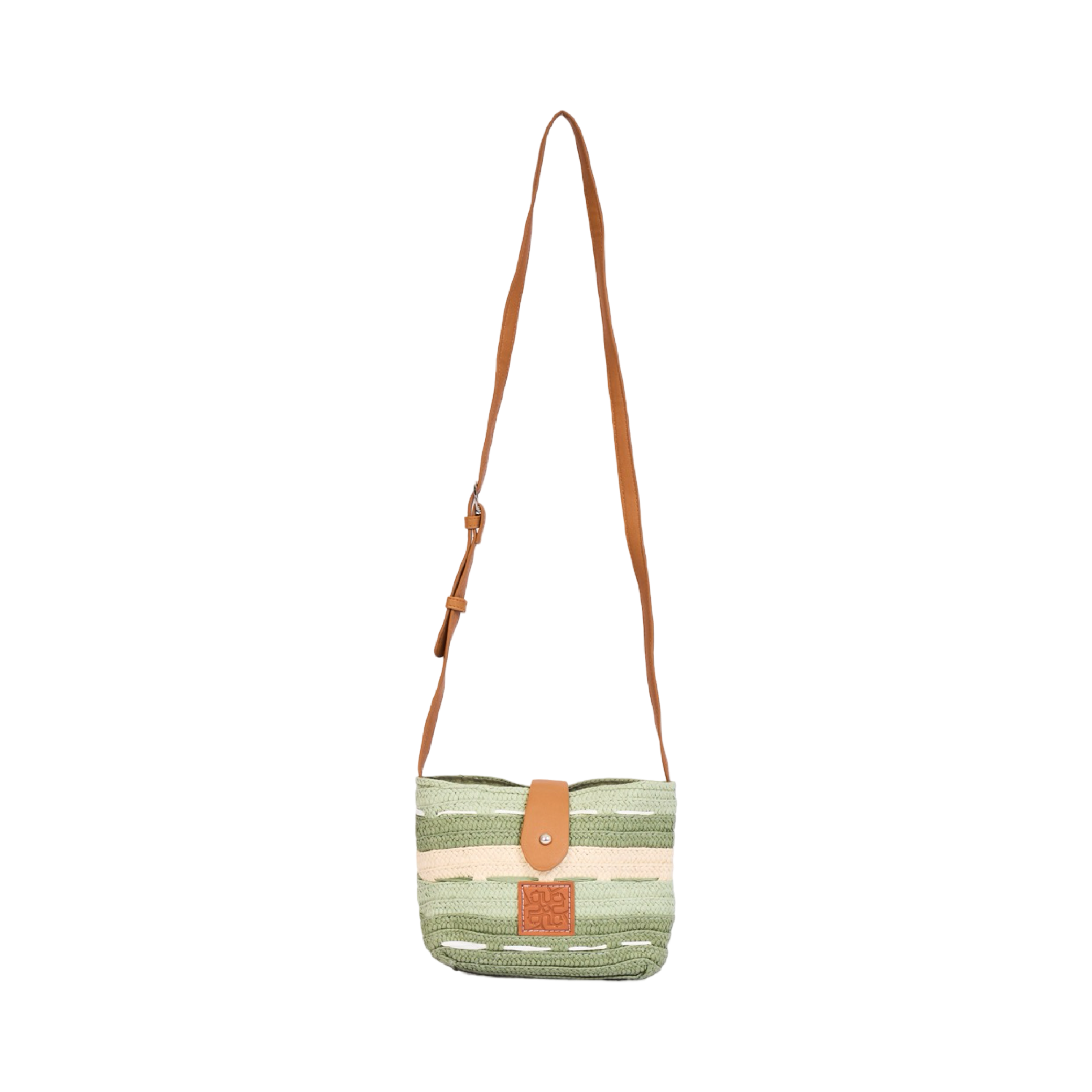 Straw Multicolor Crossbody - Green