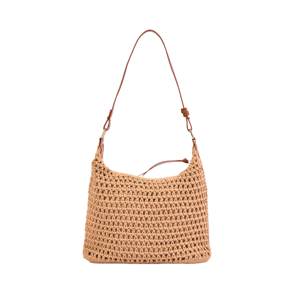 Knitted Shoulder Bag - Brown