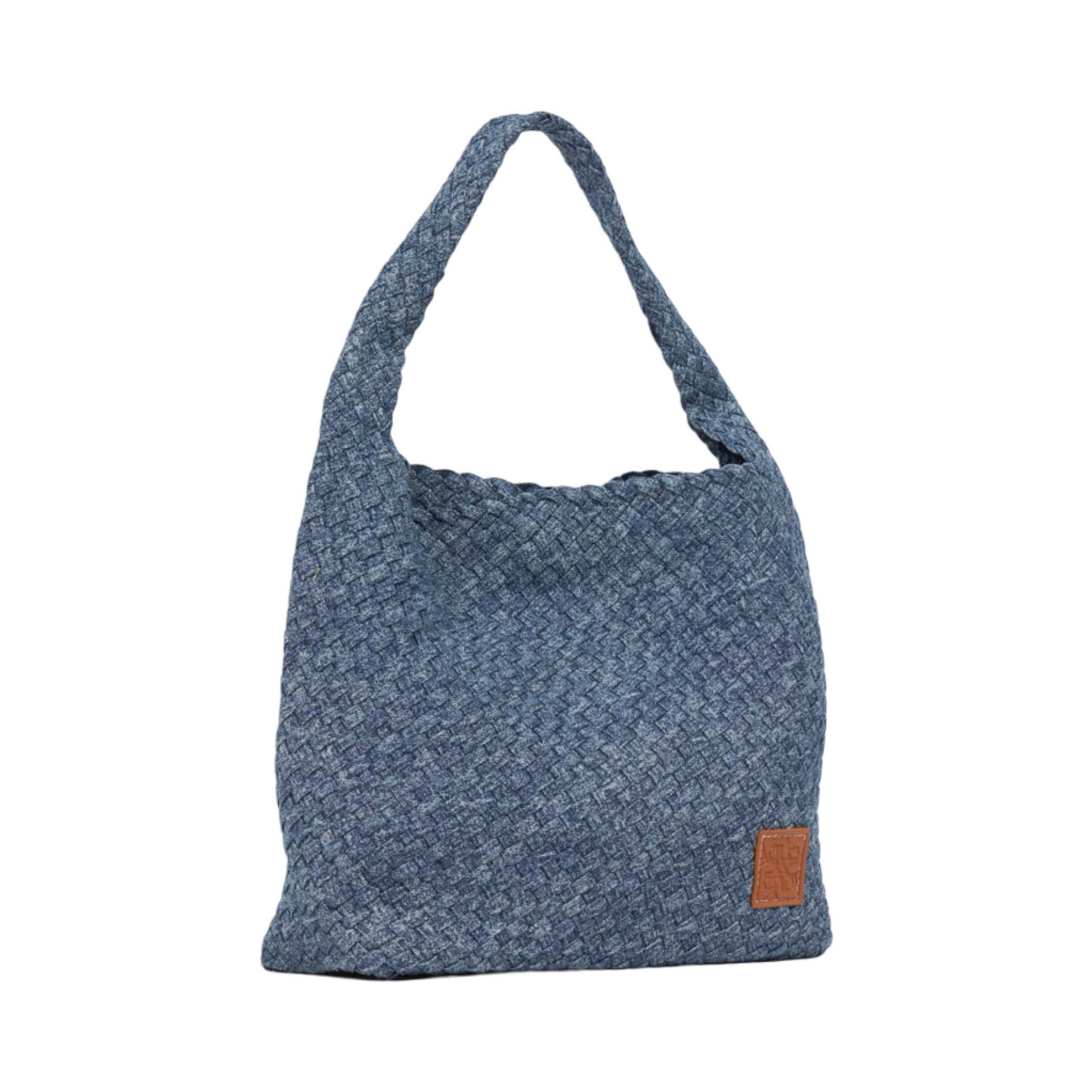 Midnight Weave – Denim Crossbody Bag L – Deep Fade