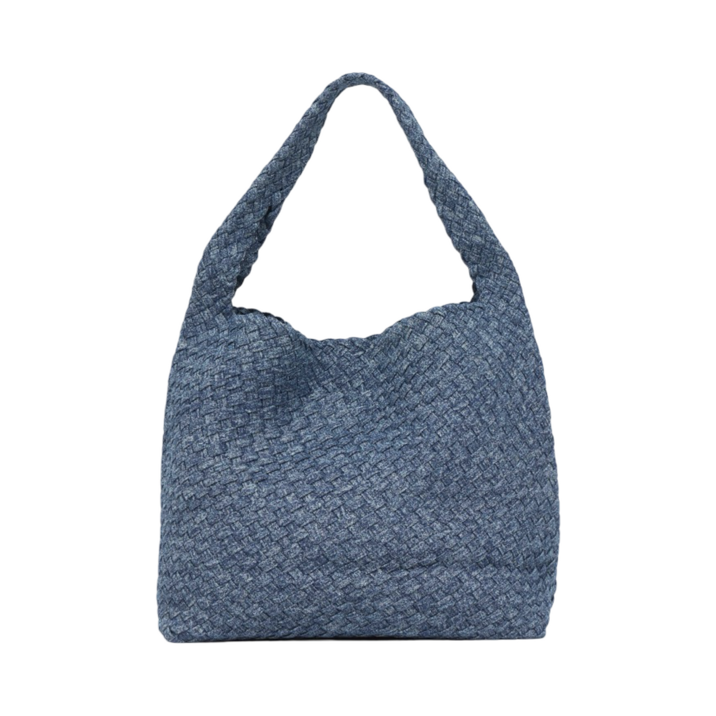 Midnight Weave – Denim Crossbody Bag L – Deep Fade