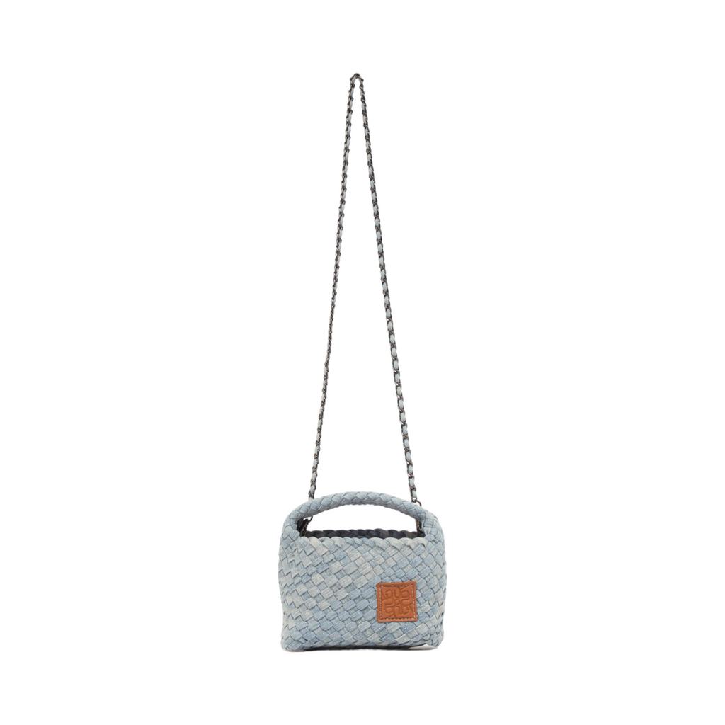 Midnight Weave – Denim Crossbody Bag S - Light