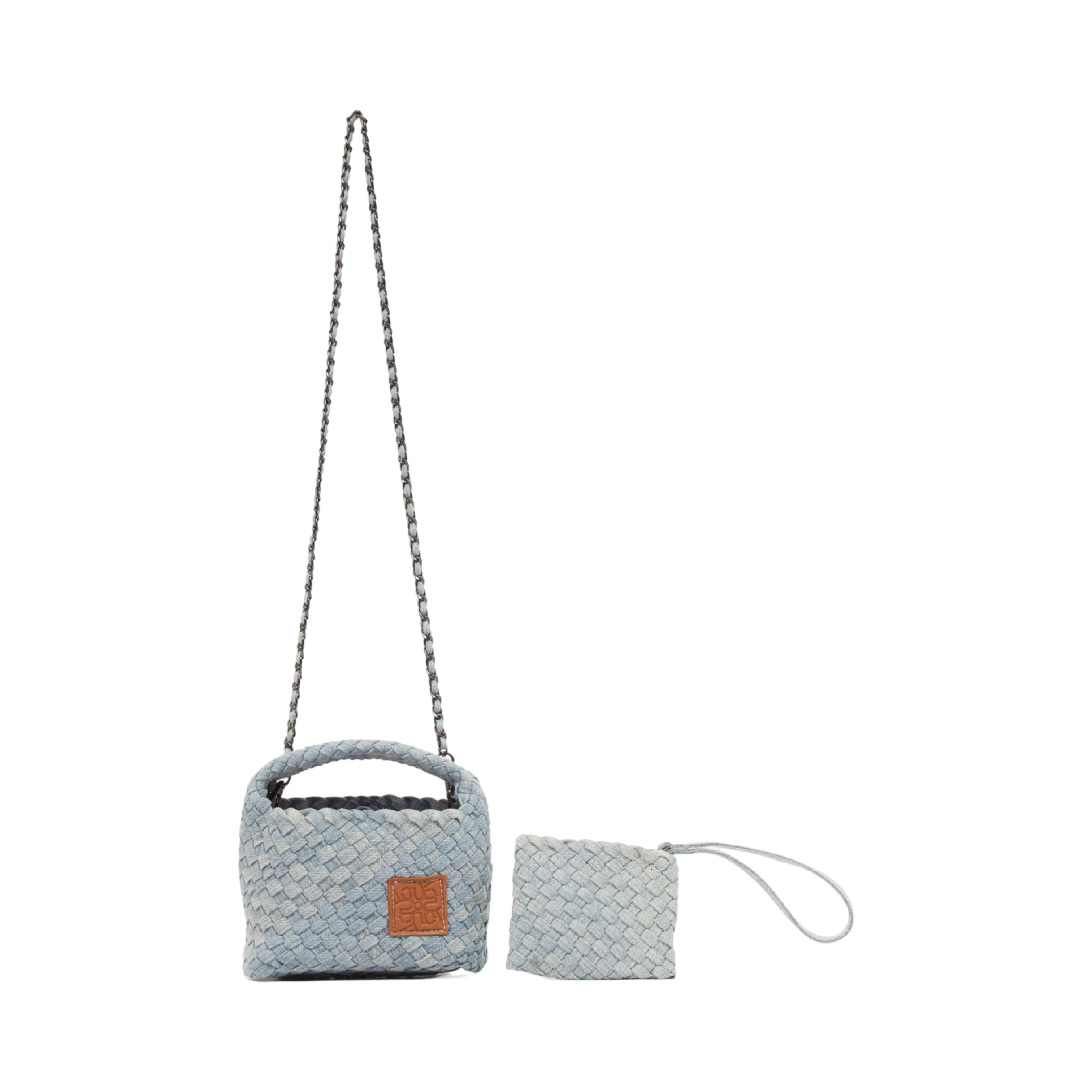 Midnight Weave – Denim Crossbody Bag S - Light