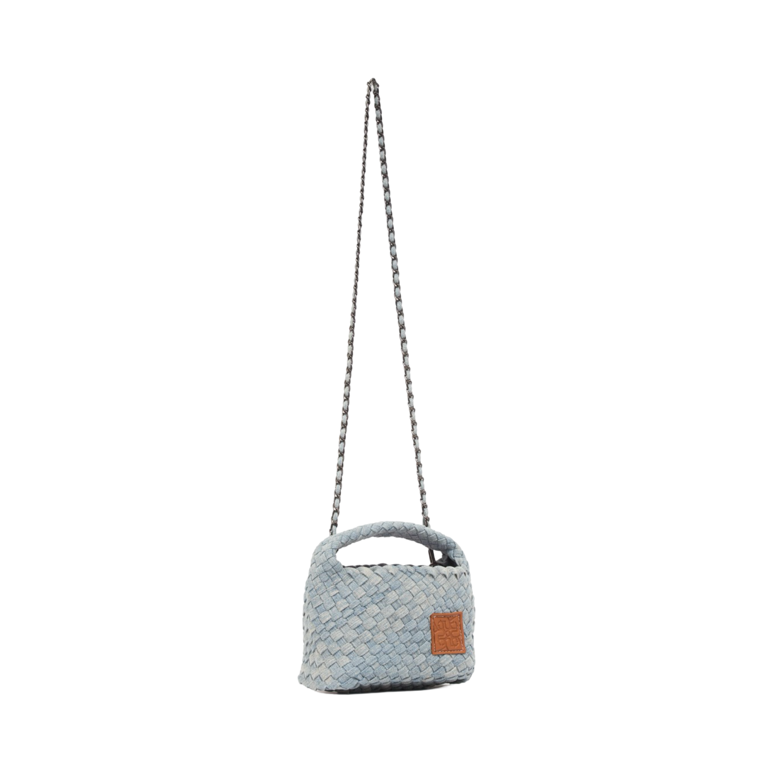 Midnight Weave – Denim Crossbody Bag S - Light