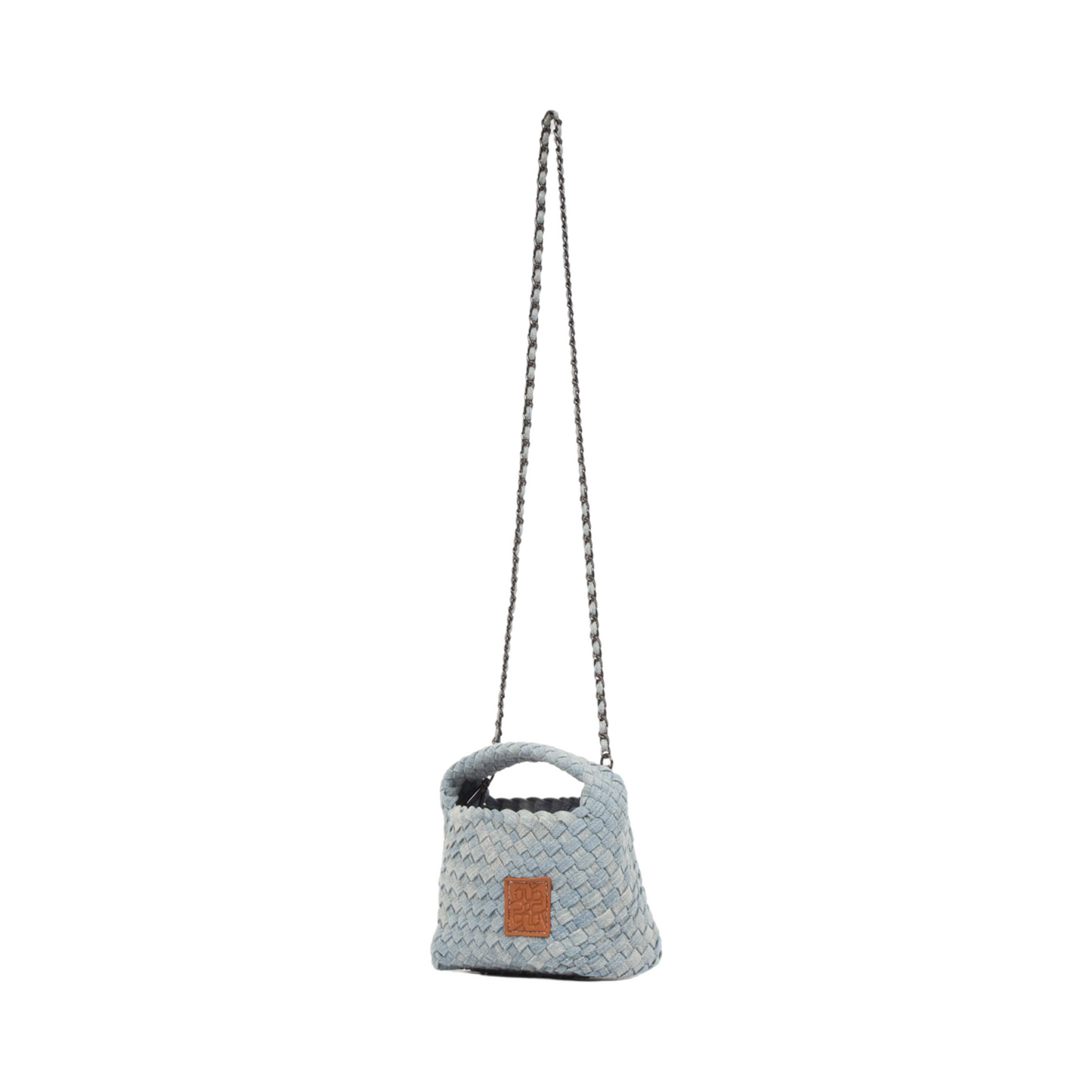 Midnight Weave – Denim Crossbody Bag S - Light