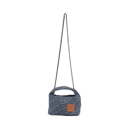 Midnight Weave – Denim Crossbody Bag S - Dark