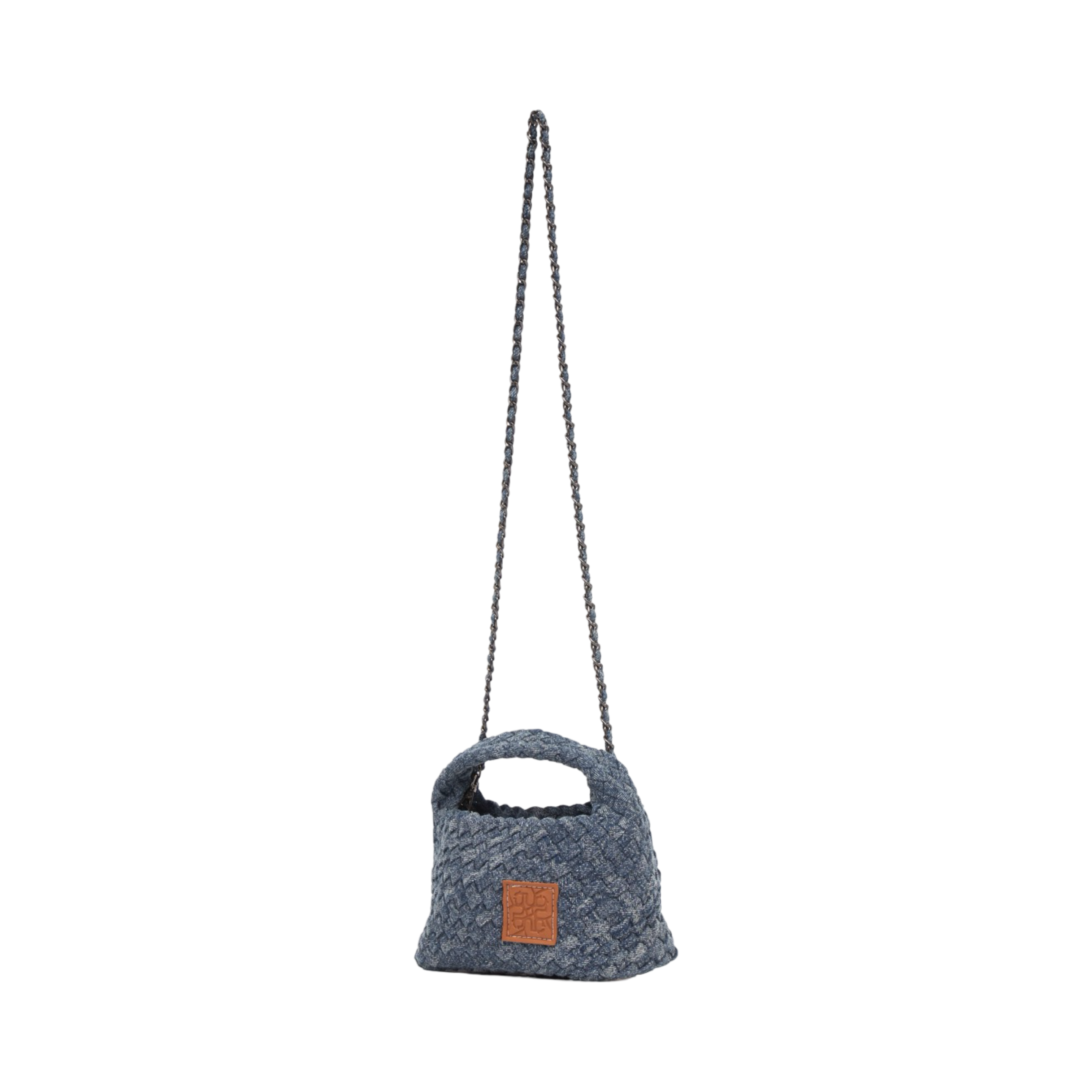 Midnight Weave – Denim Crossbody Bag S - Dark
