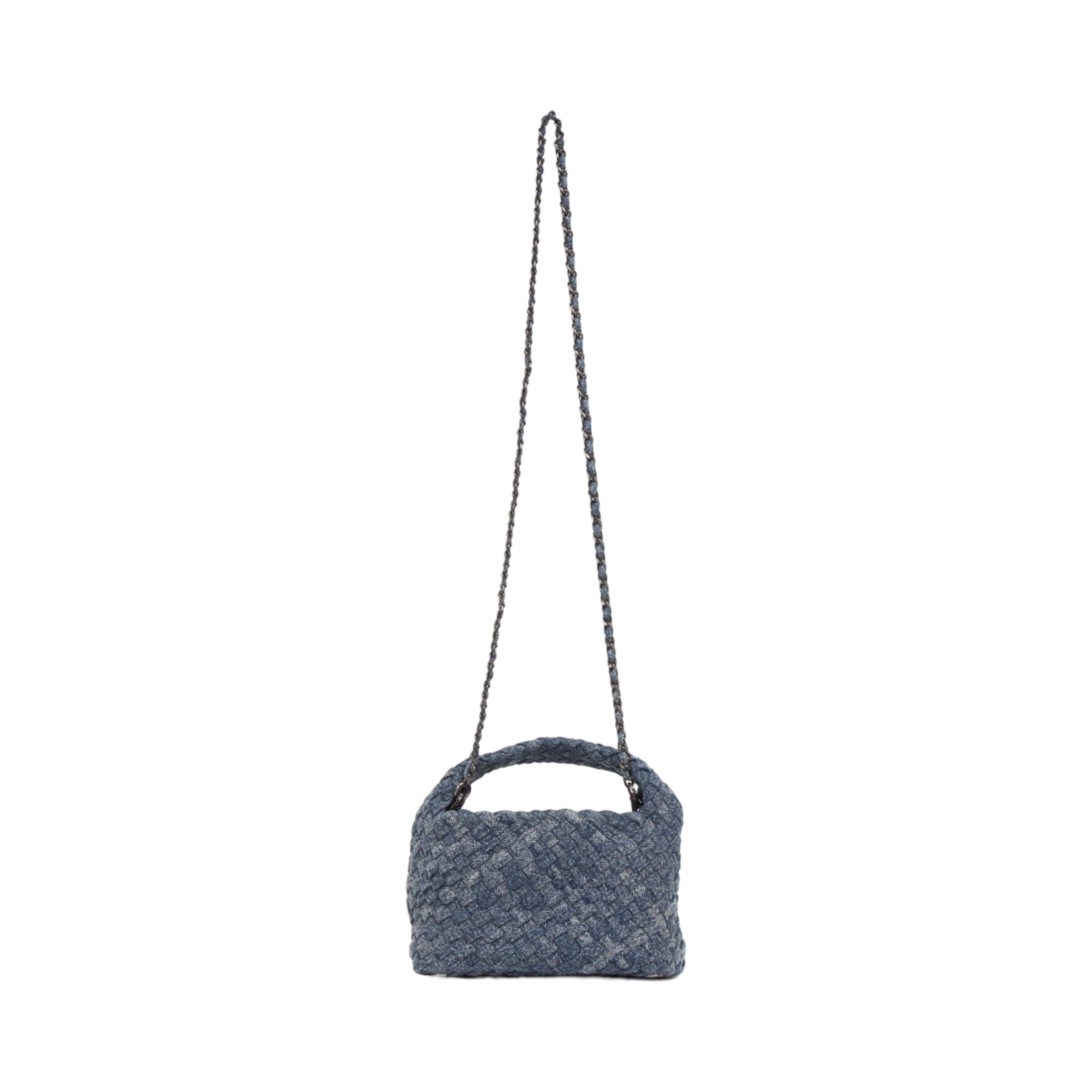 Midnight Weave – Denim Crossbody Bag S - Dark