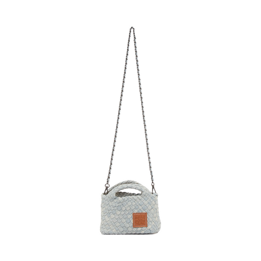 Midnight Weave – Denim Crossbody Bag S - Light Fade