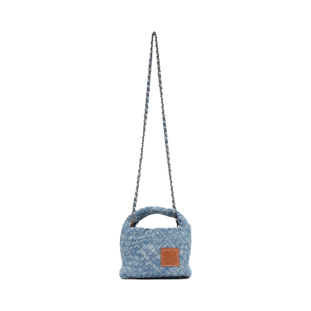 Midnight Weave – Denim Crossbody Bag S - Stonewashed