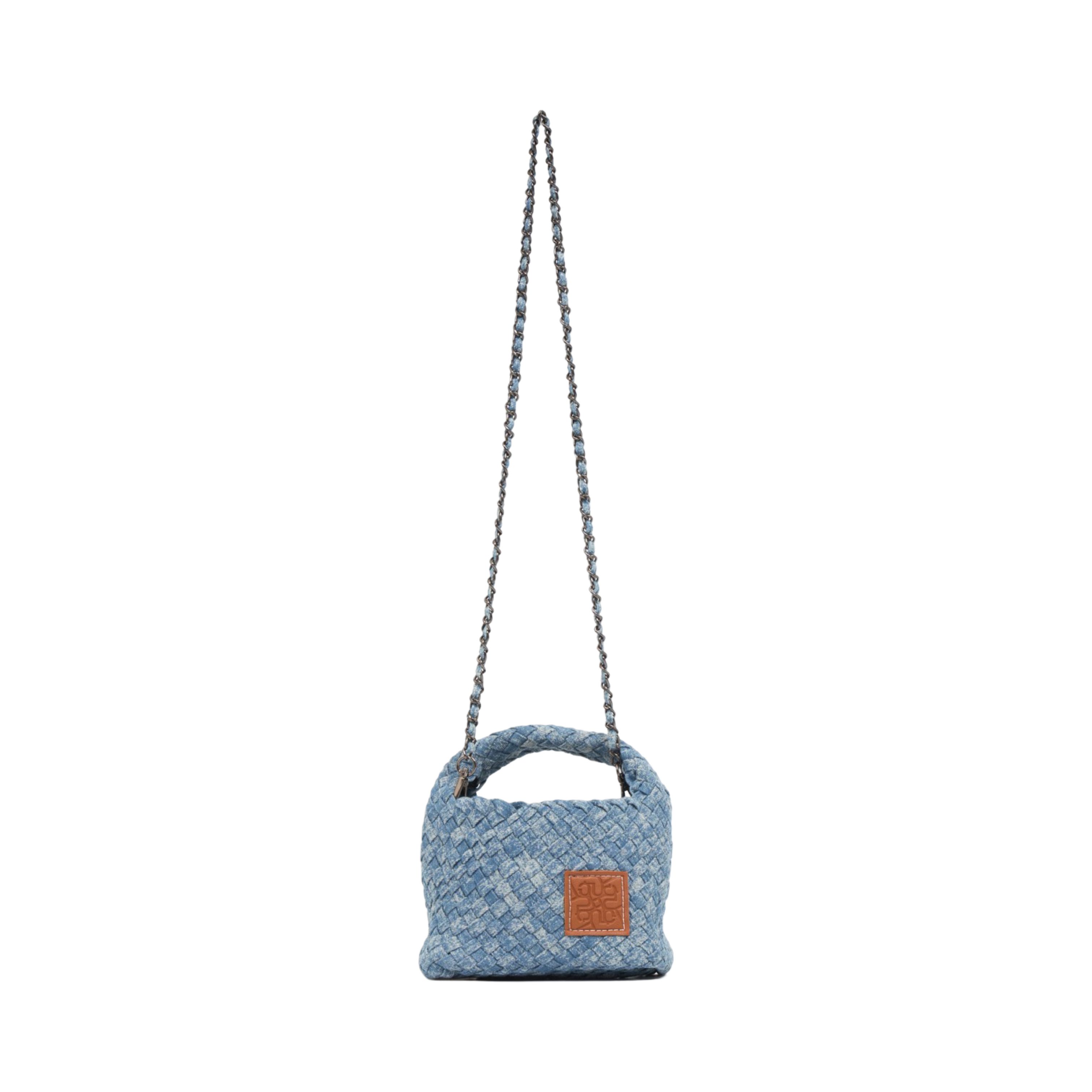 Midnight Weave – Denim Crossbody Bag S - Stonewashed