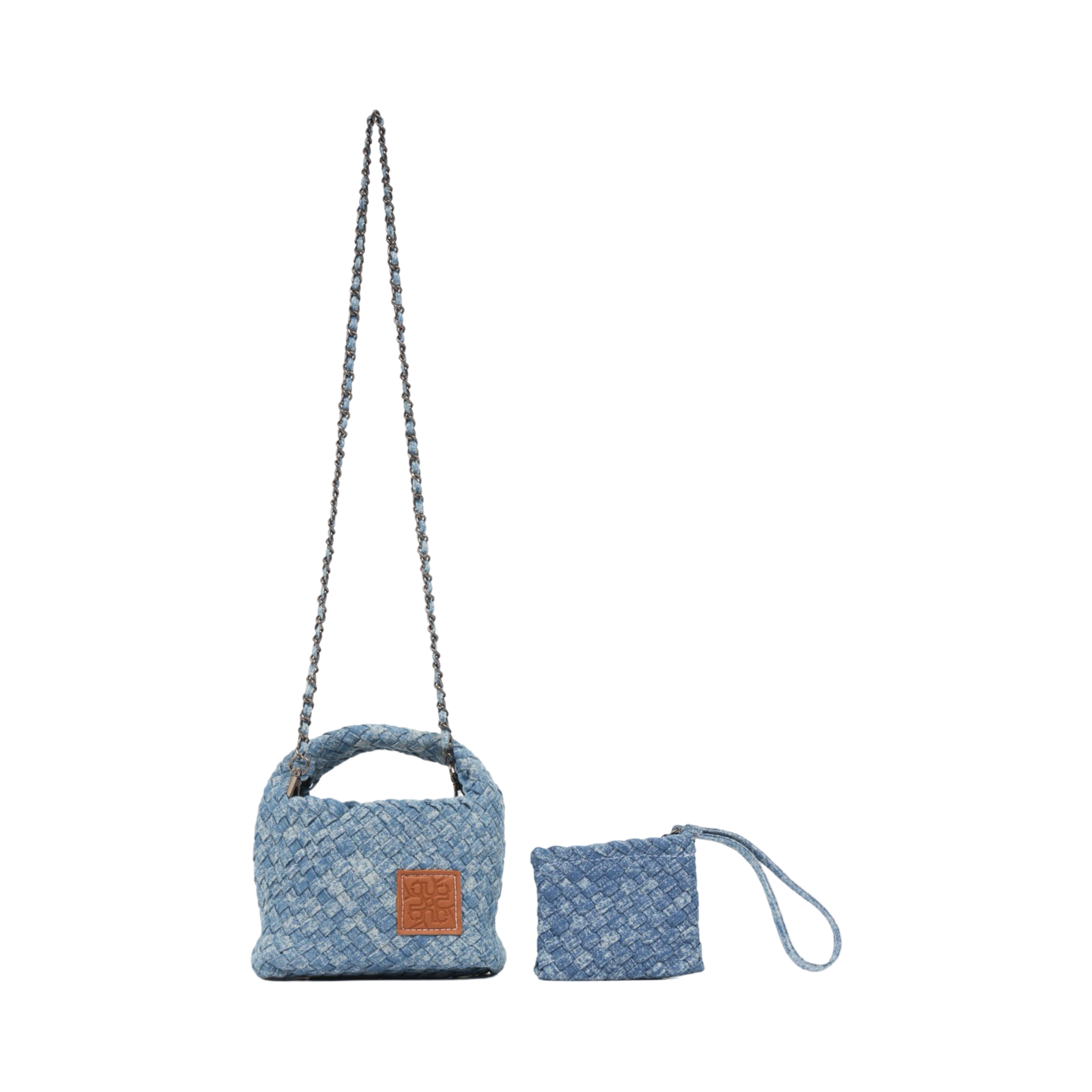 Midnight Weave – Denim Crossbody Bag S - Stonewashed