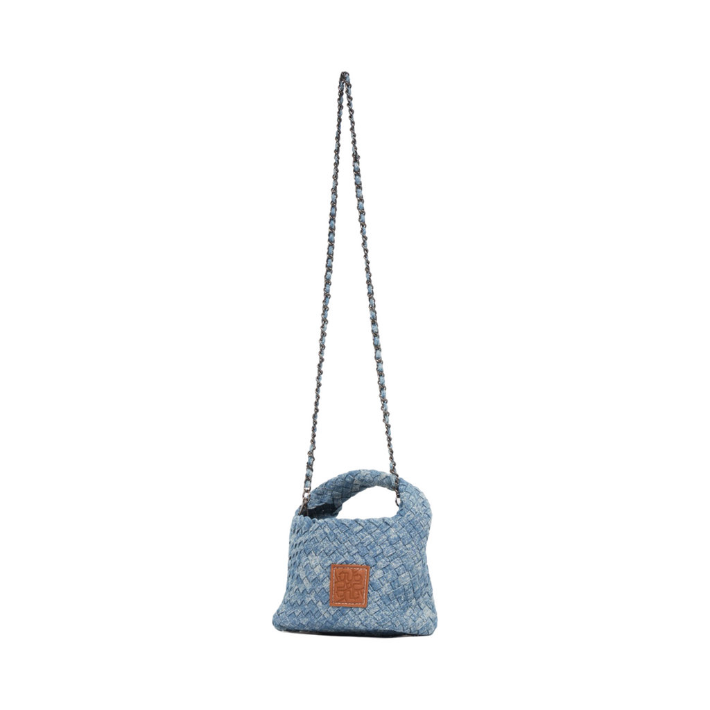 Midnight Weave – Denim Crossbody Bag S - Stonewashed