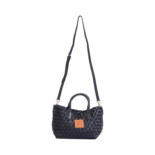 Woven Shoulder Bag - Black