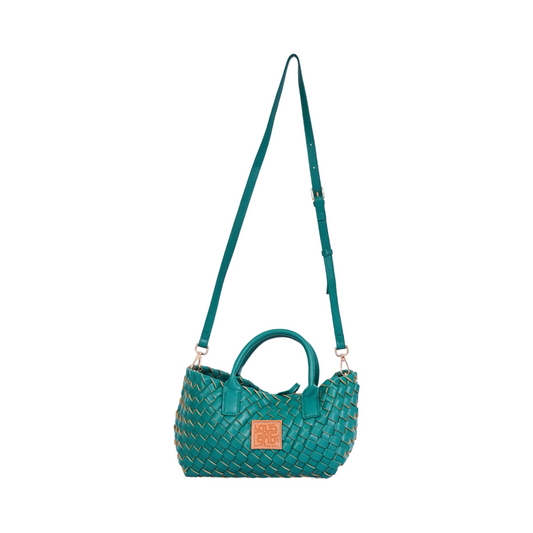 Woven Shoulder Bag - Emerald Green
