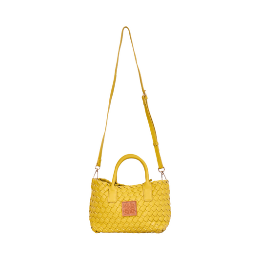 Woven Shoulder Bag - Lemon