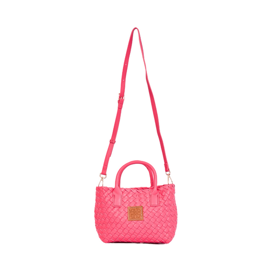 Woven Shoulder Bag - Hot Pink