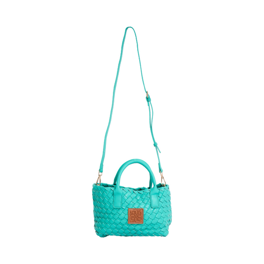 Woven Shoulder Bag - Turquoise